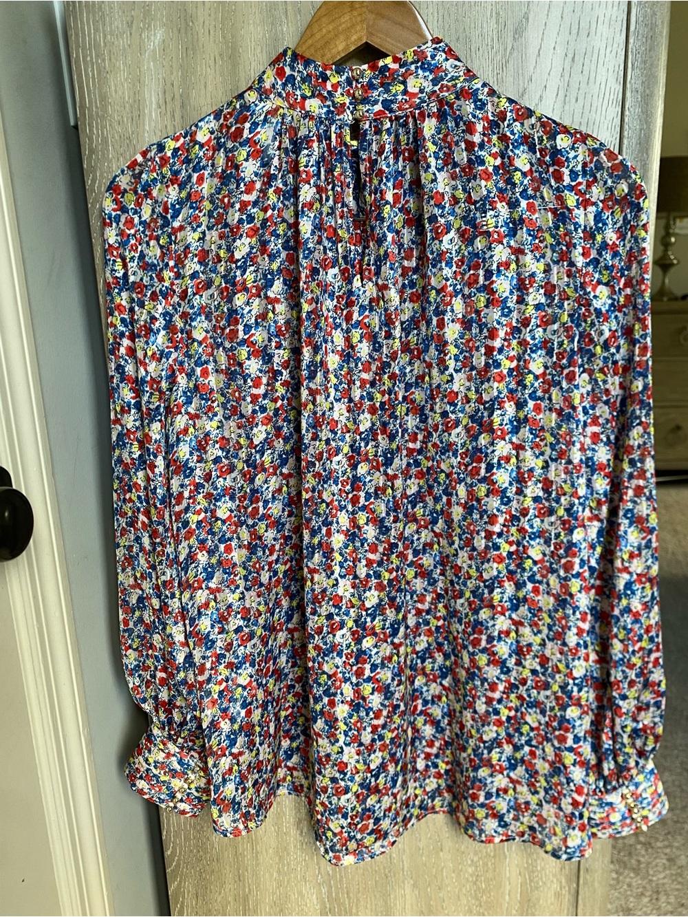 H&M Multicolor Floral Long-Sleeve Blouse - Red, Blue, Yellow